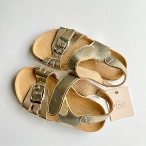 NWT Gold Leather Girls Sandals
